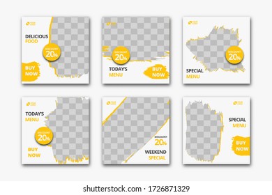 Delicious food social media post and web banner template Premium vector
