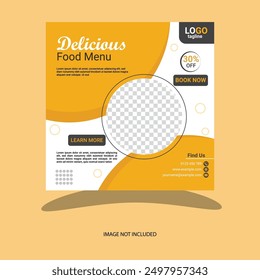 Delicious Food Social media post design template.