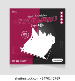 Delicious food social media template
