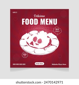 Delicious food social media template
