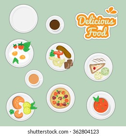 Delicious food stickers