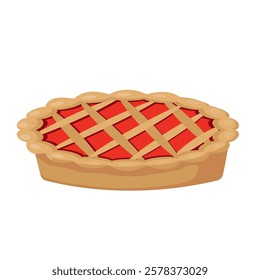 Delicious food sweet dessert apple pie cartoon illustration