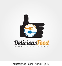 Delicious food vector logo design,good food icon