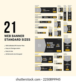 Delicious food web bundle  banner design templates, minimal web set banner design 