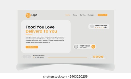 Delicious foodie landing page web page design