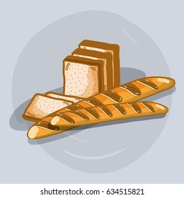 delicious french bread and chopped bread