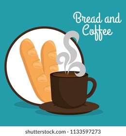 delicious french bread and coffee label