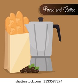 delicious french bread and coffee label