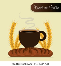 delicious french bread and coffee label