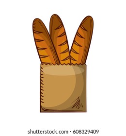 delicious french bread icon vector illustration design