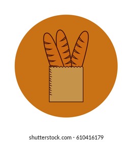 delicious french bread icon vector illustration design