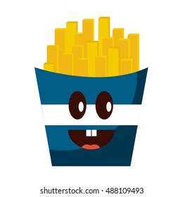 delicious french frieds fast food icon vector illustration design