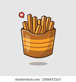 Delicious French Fries Already to Eat. Food and Beverage Illustration Concept.