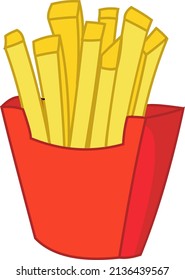 Delicious French Fries. Illustration for children book or flashcard. Simple vector design.