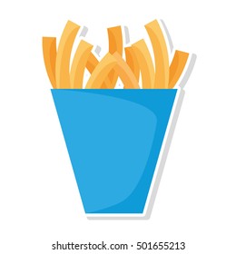 delicious french fries isolated icon vector illustration design