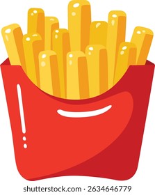Delicious French Fries in Red Box