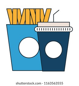 delicious french fries and soda