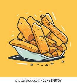 Delicious french fries vector illustration