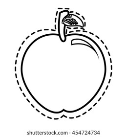 Delicious and fresh apple fruit, isolated flat icon design vector illustration.