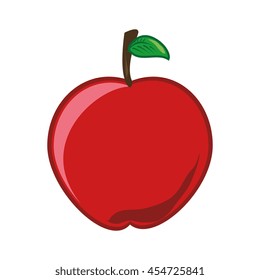 Delicious and fresh apple fruit, isolated flat icon design vector illustration.