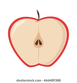 Delicious and fresh apple fruit, isolated flat icon design vector illustration.
