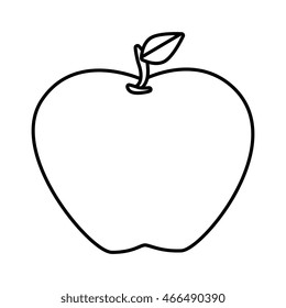 Delicious and fresh apple fruit, isolated flat icon design vector illustration.