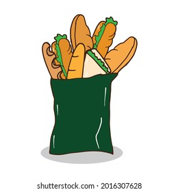 ilustración de planta linda, arte doodle. vector dibujado a mano. 