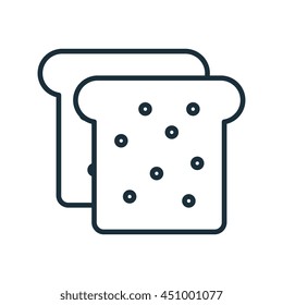 Delicious and fresh bread, isolated flat icon vector illustration graphic design.