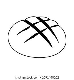 Delicious and fresh bread on black and white colors