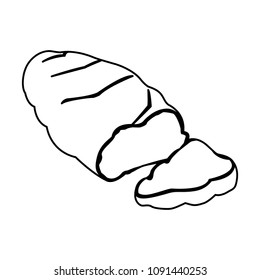 Delicious and fresh bread on black and white colors
