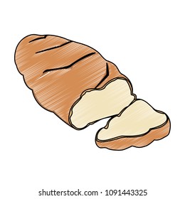 Delicious and fresh bread scribble