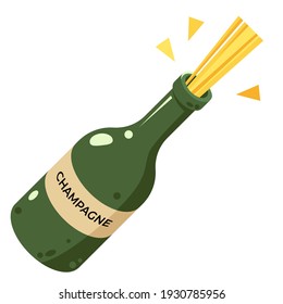 Delicious fresh champagne vector illustration, fresh champagne  flat icon
