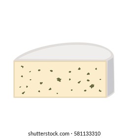 Delicious fresh cheese variety italian dinner icon flat dairy food and milk camembert piece delicatessen gouda meal isolated vector illustration.