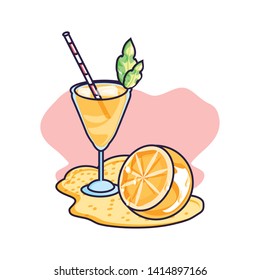 delicious fresh cocktail cup of orange