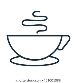 Delicious and fresh coffee isolated flat icon, vector illustration graphic design.