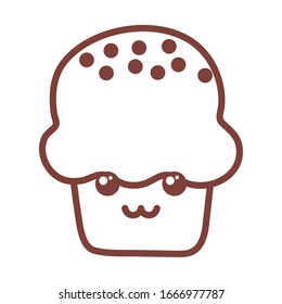 delicious and fresh cupcake , line style icon vector illustration design