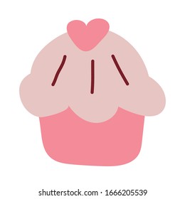 delicious and fresh cupcake on white background vector illustration design