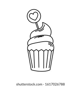 delicious and fresh cupcake in white background vector illustration design