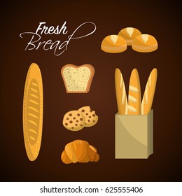 delicious fresh differents types of breads