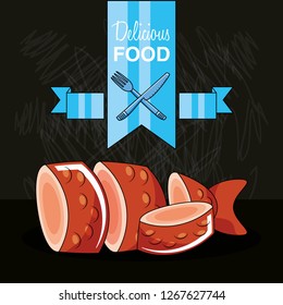delicious fresh fish icon