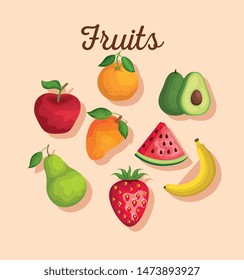 delicious fresh fruits with healthy nutrients
