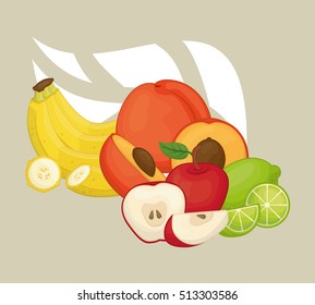 delicious fresh fruits icon vector illustration graphic design
