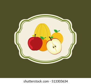 delicious fresh fruits icon vector illustration graphic design