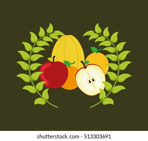 delicious fresh fruits icon vector illustration graphic design