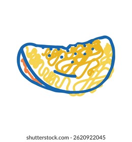 delicious fresh mango slice doodle icon sketch vector. delicious fresh mango slice sign. isolated symbol illustration