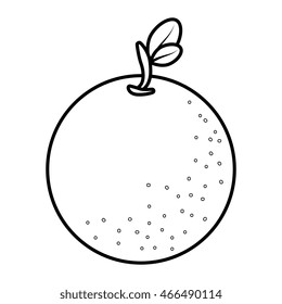 Delicious and fresh orange fruit, isolated flat icon design vector illustration.