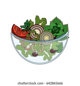 delicious fresh organ salad in the bowl