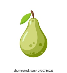 Delicious fresh pear fruit vector illustration, fresh pear fruit flat icon