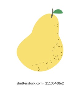 Delicious fresh pear fruit vector illustration. Flat style fruit isolated on white background.
