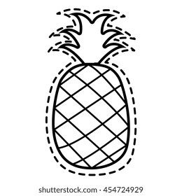Delicious and fresh pineapple fruit, isolated flat icon design vector illustration.